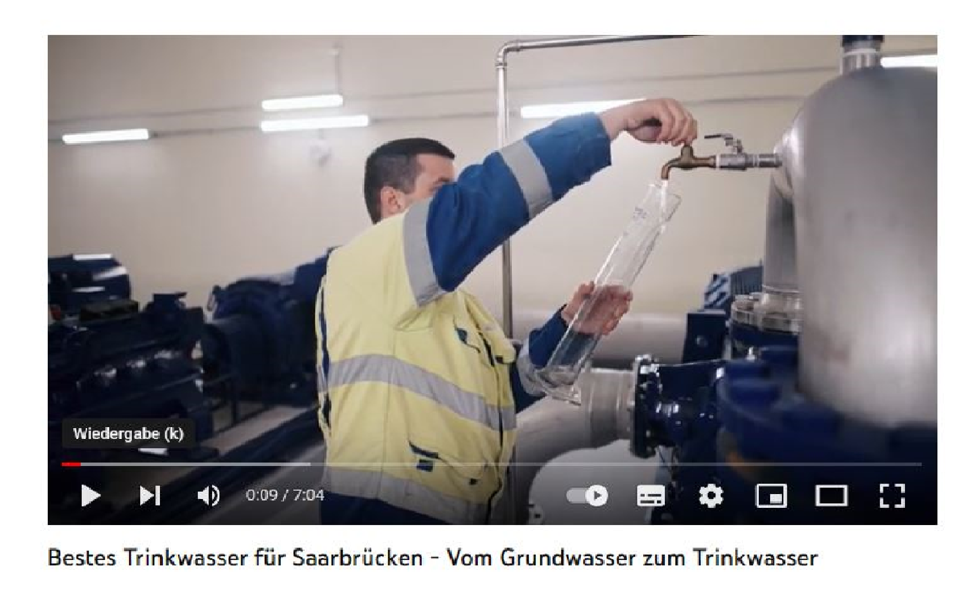 Film: Bestes Trinkwasser für Saarbrücken - Vom Grundwasser zum Trinkwasser